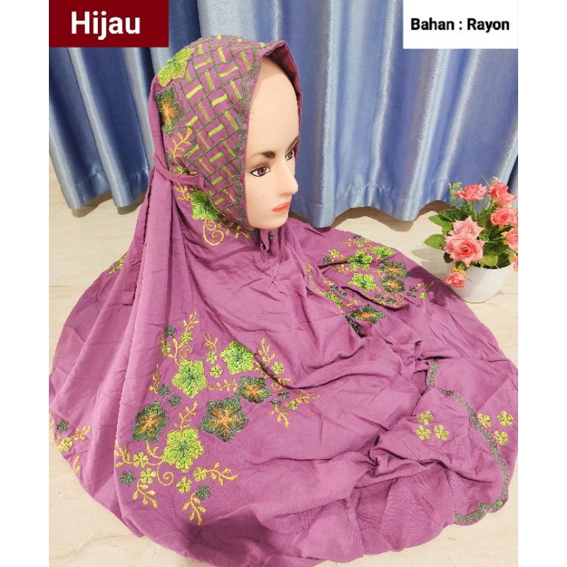 PROMO AMBYAR MUKENA RAYON MOTIF TERBARU(COD) Mukena Bahan Rayon Size Dewasa Terusan/Lajuran Motif Bu