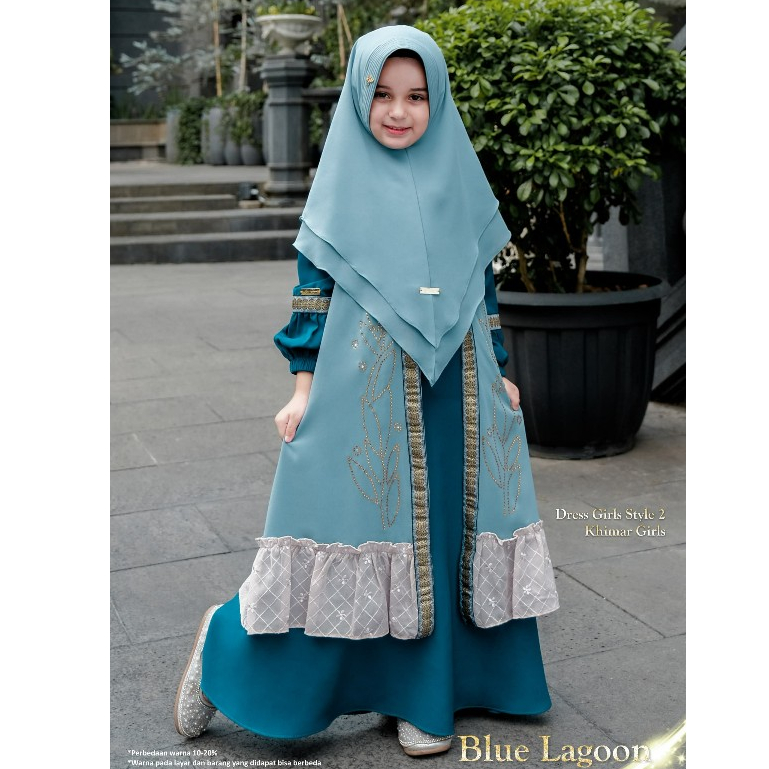 gamis anak perempuan syari muslimah Enver Al Mahra dress style 2 khimar Afas hijab sarimbit keluarga