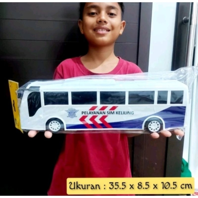 Mainan Mobil Bus Brimob - Miniatur Bis Polisi Dorong Anak Edukatif