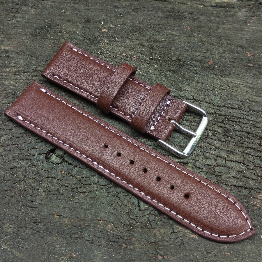 Tali Jam Kulit Asli Sapi Pull Up Uk 22mm Custom Warna Cokelat Garansi 1 Tahun