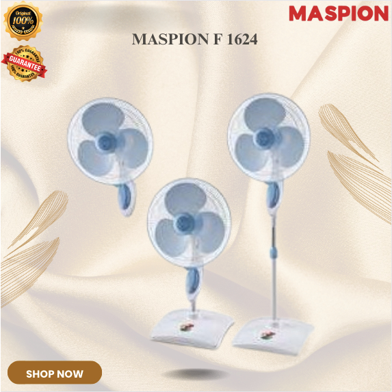 MASPION KIPAS ANGIN  F 1624  16 Inch (3 in 1) STAND FAN/F1624/F-1624/F 1624 S/ORIGINAL GARANSI RESMI