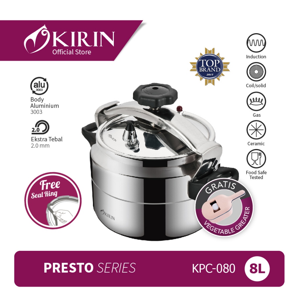 KIRIN PRESSURE COOKER 7 LITER KPC-080 Panci Presto