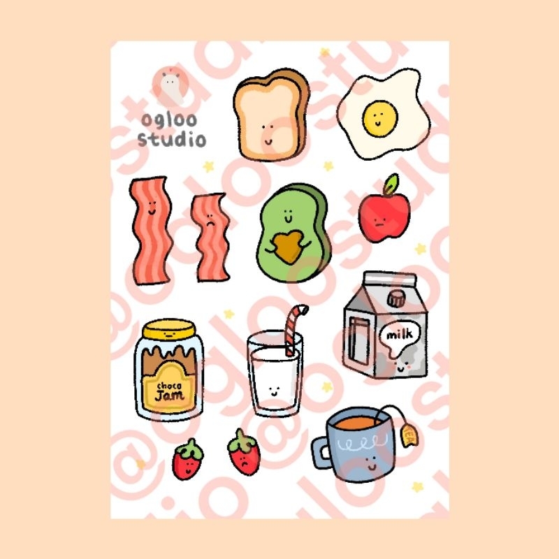 

STICKER AESTHETIC / STIKER ESTETIK / STICKER TUMBLR / STIKER LUCU (MAKAN PAGI)