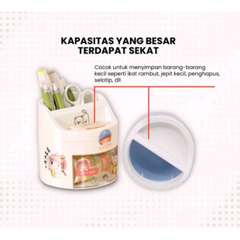 tempat pensil mini rak pensil terdapat laci|rak pensil aesthetic rak pensil korea