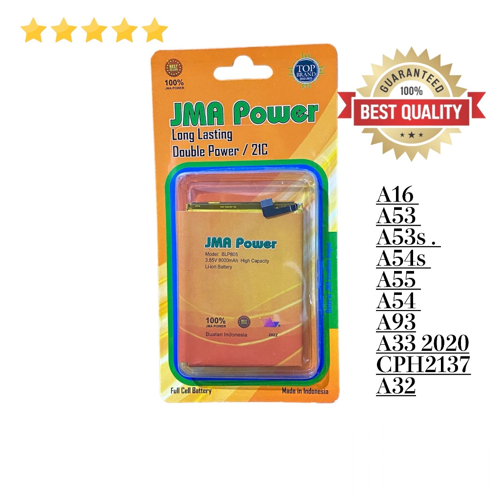 JMA DP Baterai For Hp Oppo A16 / A53  / A53s / A54s / A55 / A54 / A93 / A33 2020 / CPH2137 / A32  - 