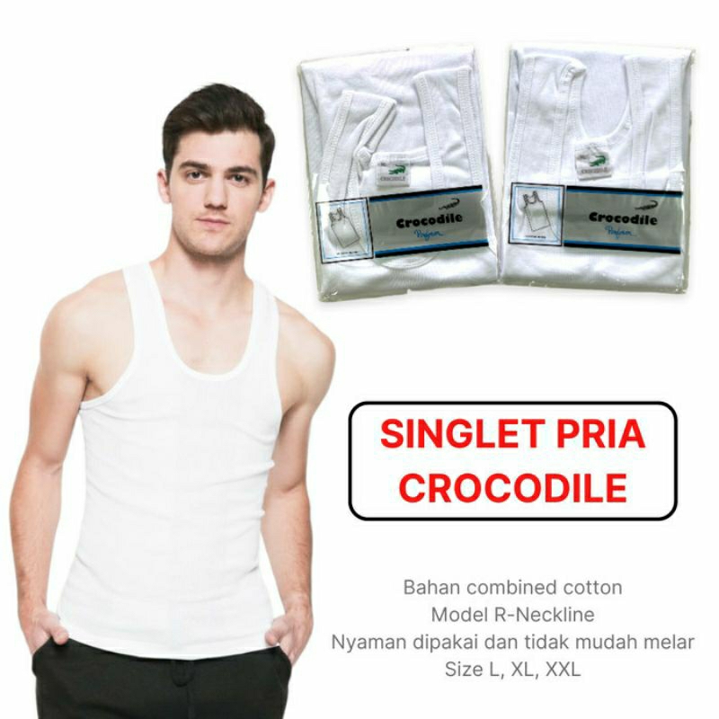 Siglet Crocodile Pria 801 Salur |  Kaos Dalam Pria Crocodile Salur