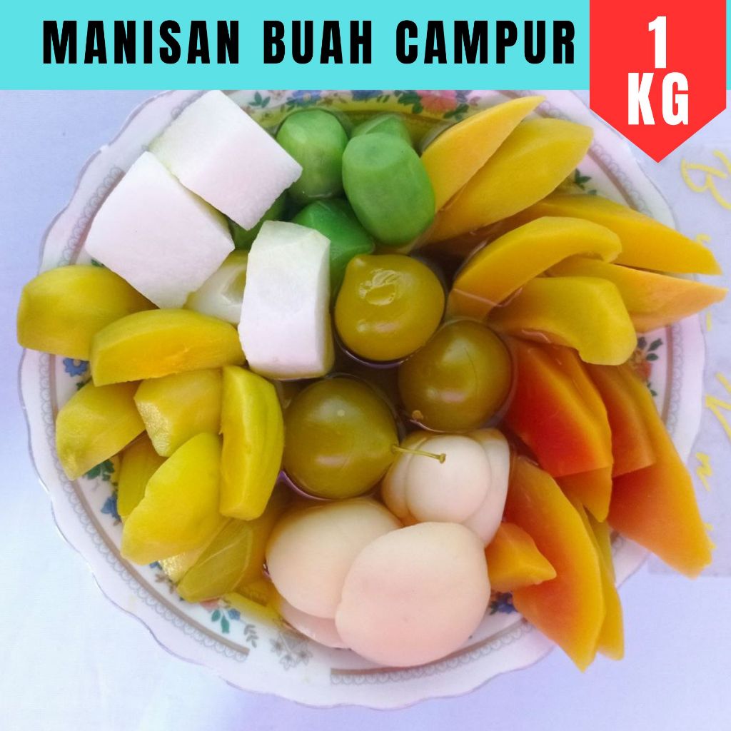 

MANISAN BUAH CAMPUR 1 KG MANISAN CAIR MANISAN BUAH KHAS CIANJUR BY KNY ASINAN BUAH