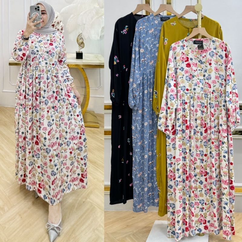 Midi Dress Rayon Viscose Premium Zedena midi Seira midi Ocha midi By Adieva