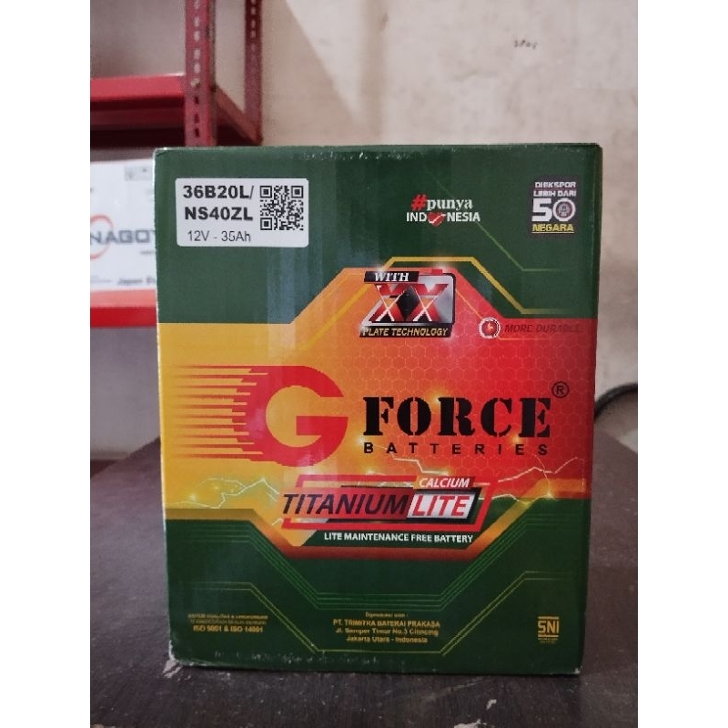 Aki mobil Gforce ns40zl 12v 35ah aki basah