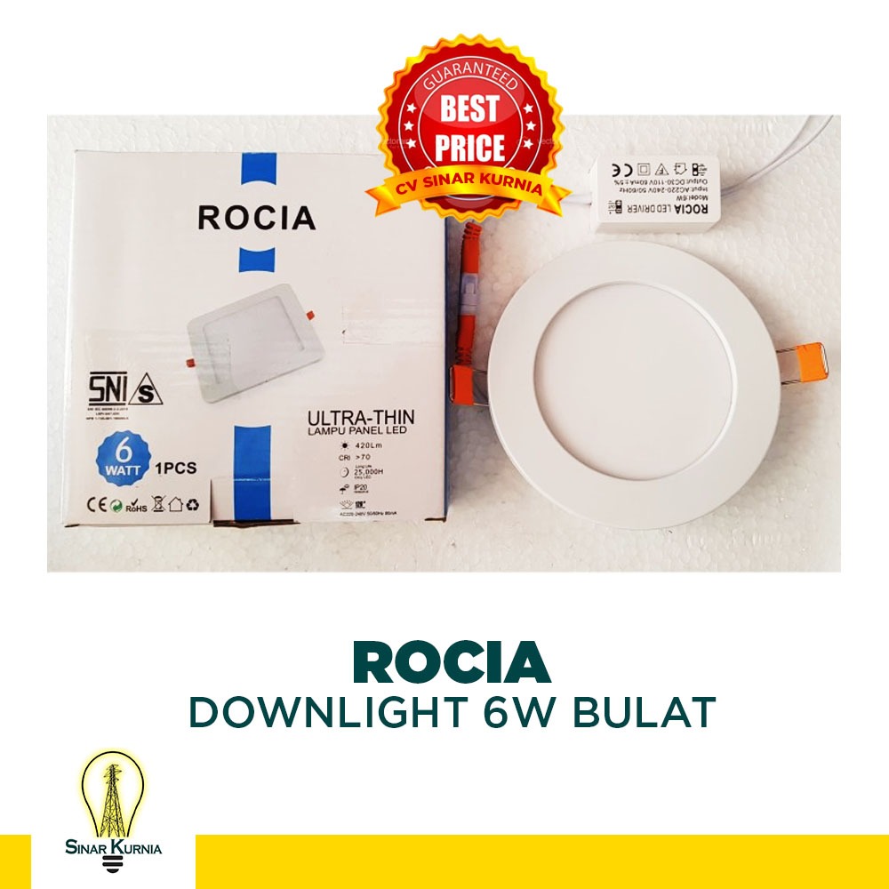 HARGA GROSIR Rocia inbow IB LED Panel 6w 6 watt DownLight