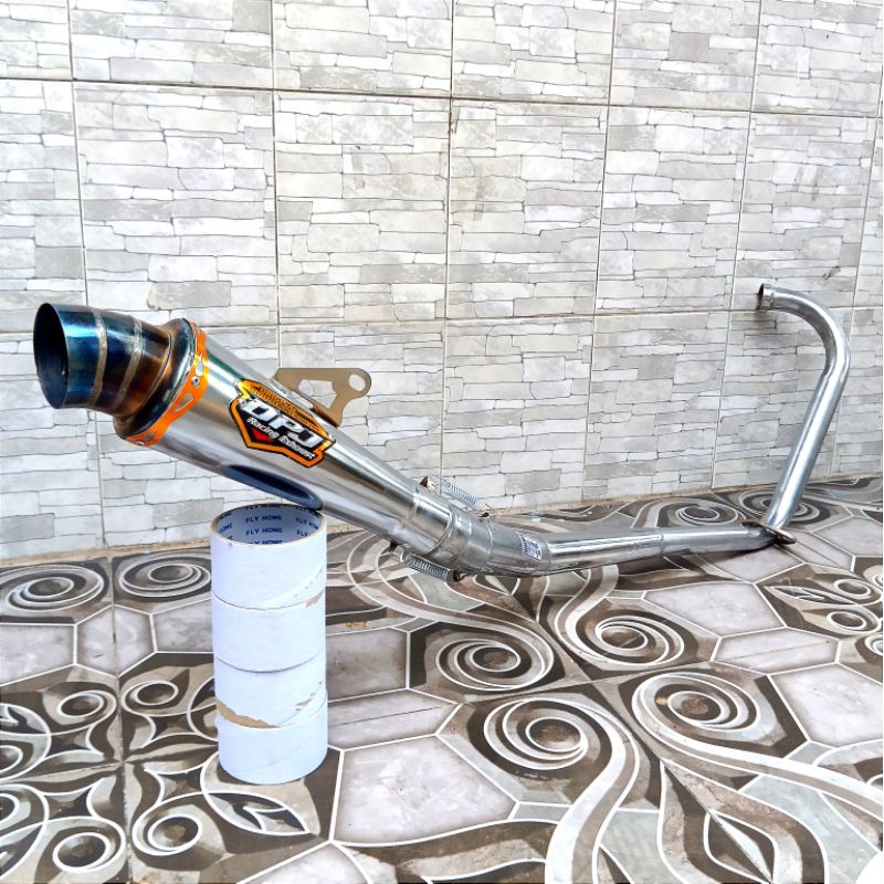 Knalpot racing VIXION Old DPJ Blue jigsaw Vixion new