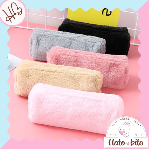 

Kotak pensil bulu halus tempat pensil fur lucu cute HB1708