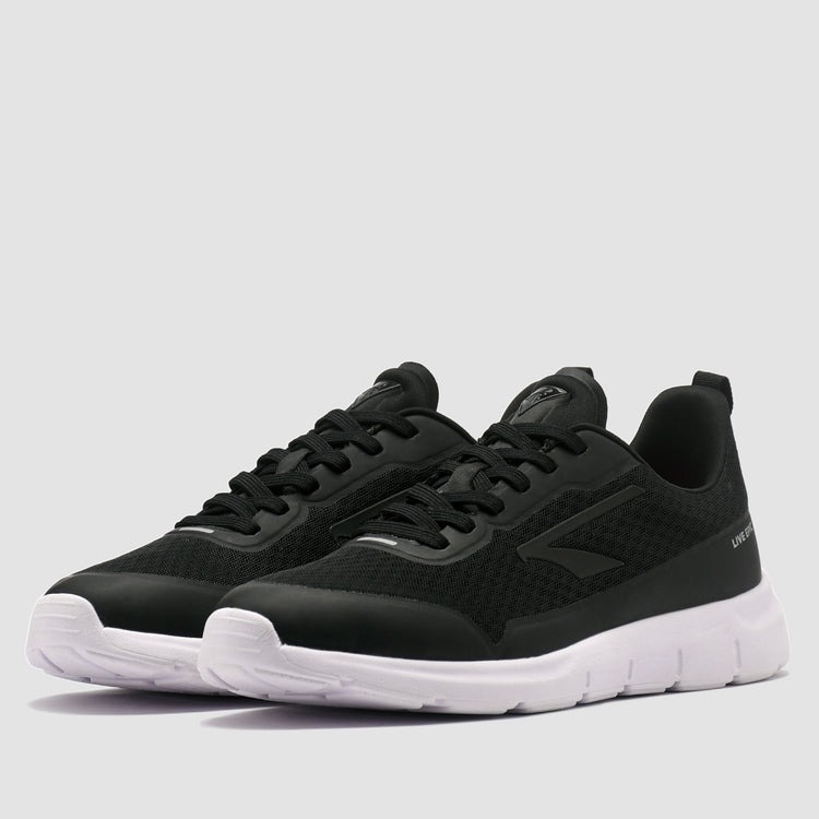 BRODO - Sepatu Active Force Black White Sneakers Running Original Olahraga Training