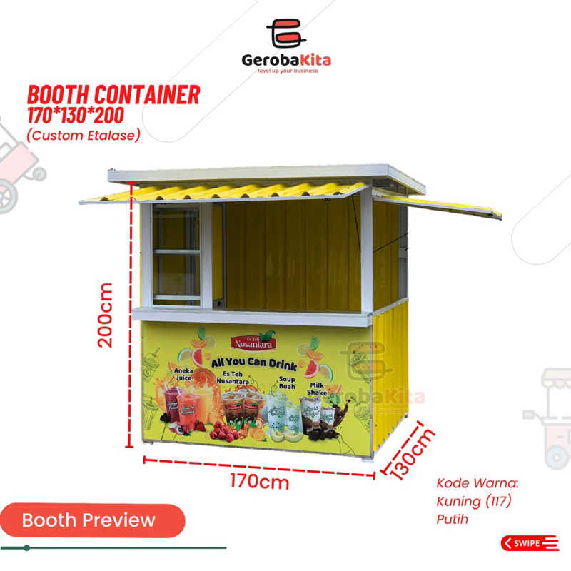Booth Container Full Branding 170x130x200