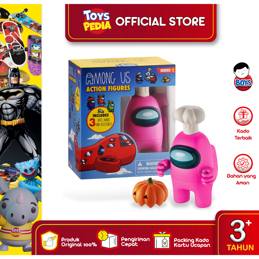 Mainan Action Figure Among Us S2 Action Figure 1  Pack 11.5 cm - Pink