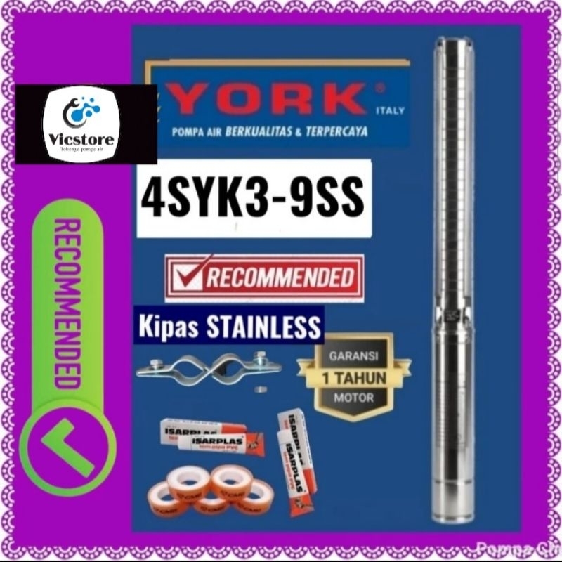 Pompa satelit York 0.75hp 4syk3-9ss (impeller stainless) sibel 3/4hp sible