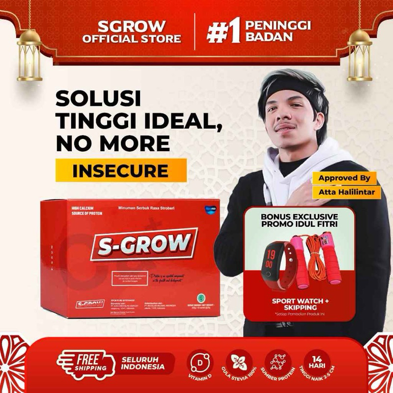 S-GROW Suplemen Peninggi Badan Kalsium Murni terbaik dan alami susu untuk remaja susu untuk dewasa r