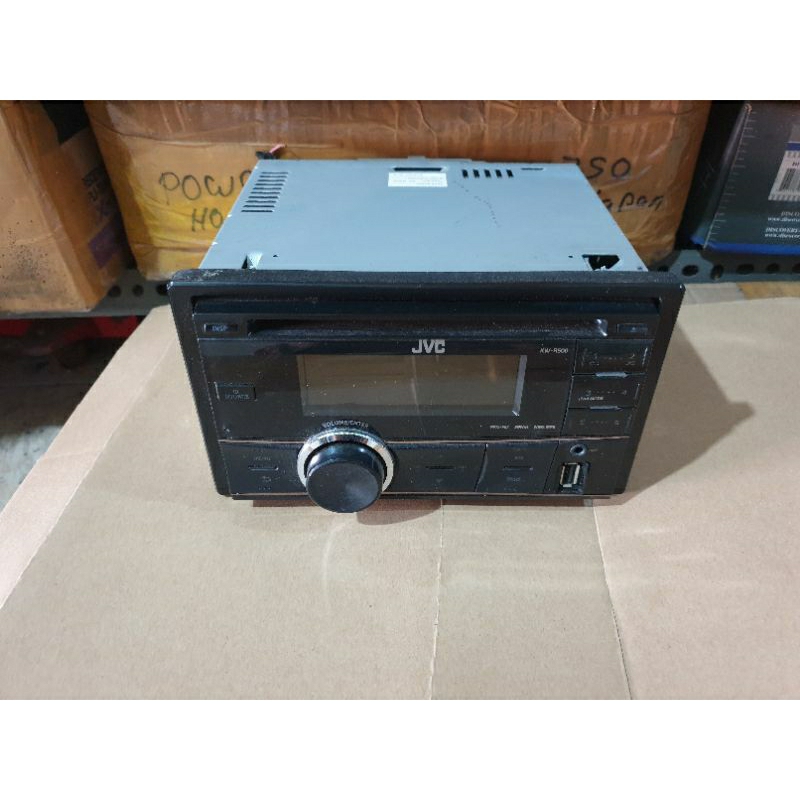 head unit original honda brio jvc kw-r500 second bekas jamin normal siap pakai