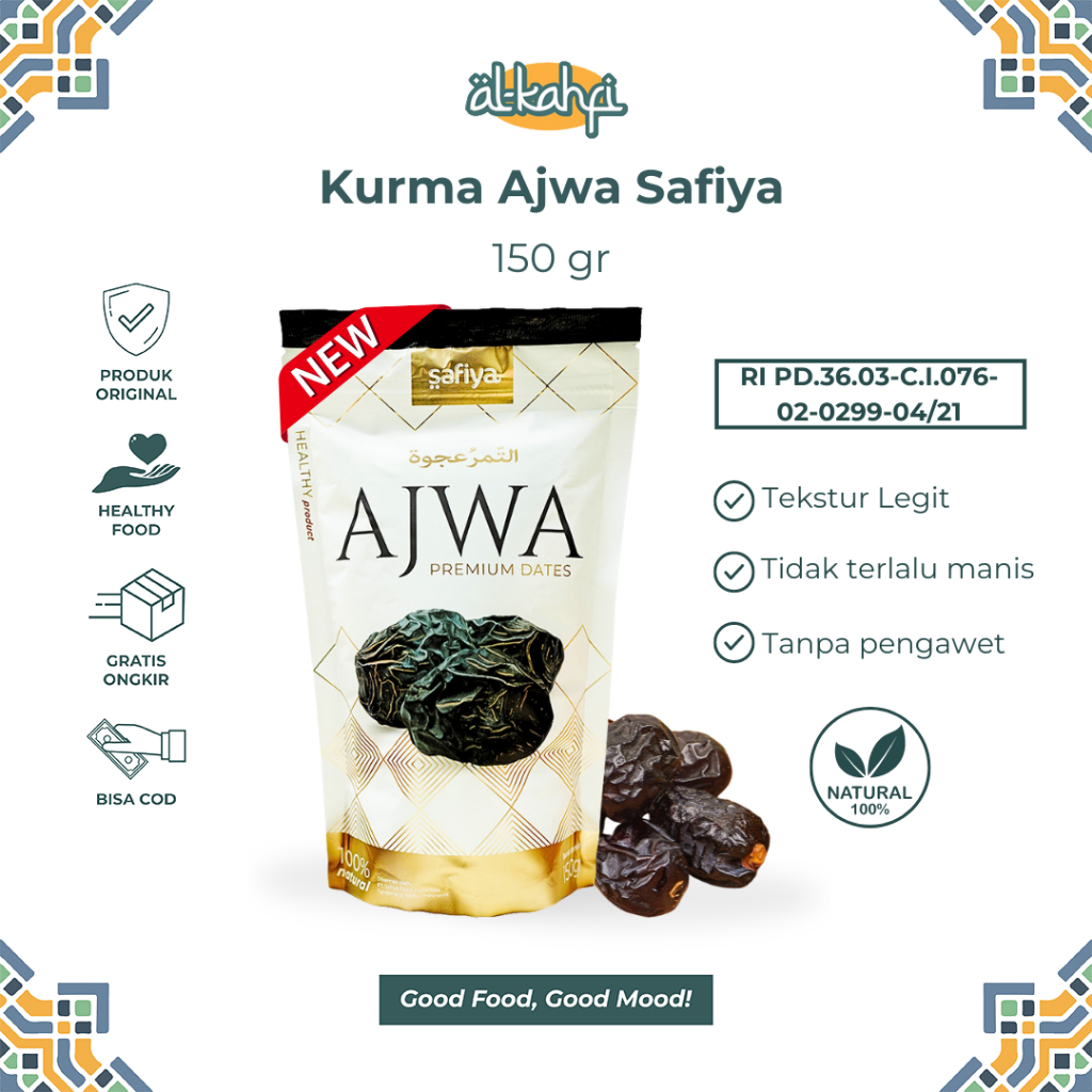 

RB Kurma Ajwa 150 Gr Safiya Kurma Nabi Premium Original Safiya
