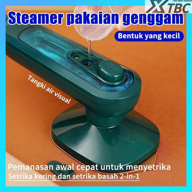 XTBC Setrika Listrik Genggam Portable, Mesin Setrika Pakaian Uap Cepat Panas, Penghilang Kerut Mini,