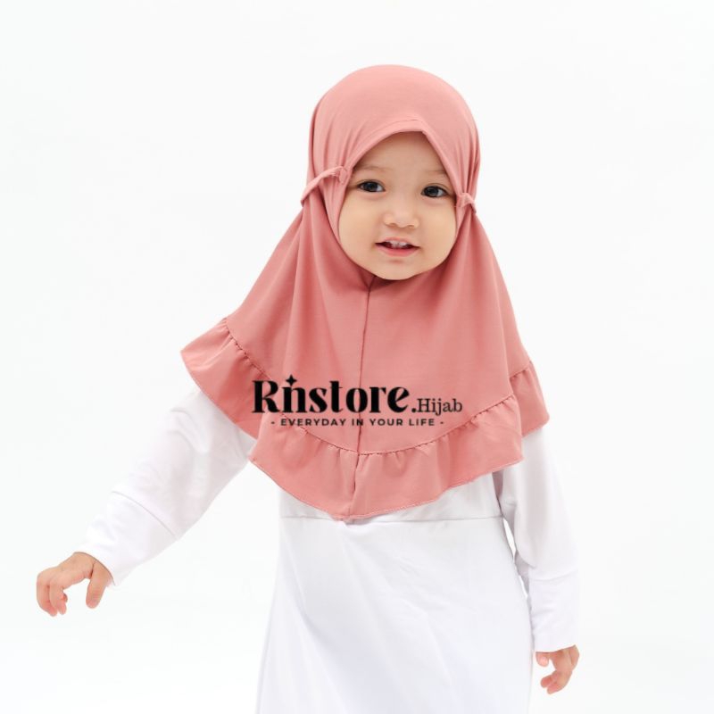 𝐑𝐧𝐬𝐭𝐨𝐫𝐞. Hijab Bergo Renda Anak 0-3 th | Jilbab Spandex Jersey Premium | Bergo Renda Anak Tali