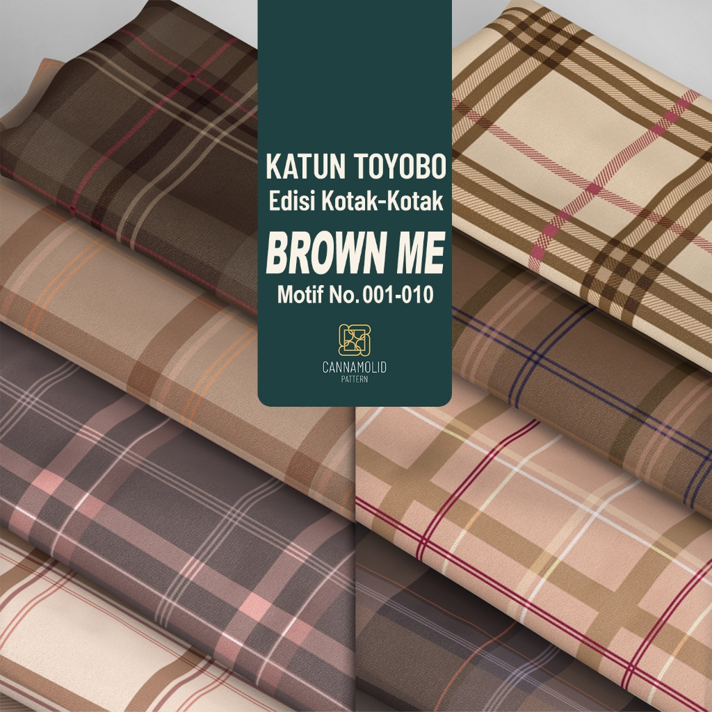 Kain Toyobo Motif KOTAK-KOTAK Cokelat | Lebar 145cm | Plaid BROWN ME 1-10