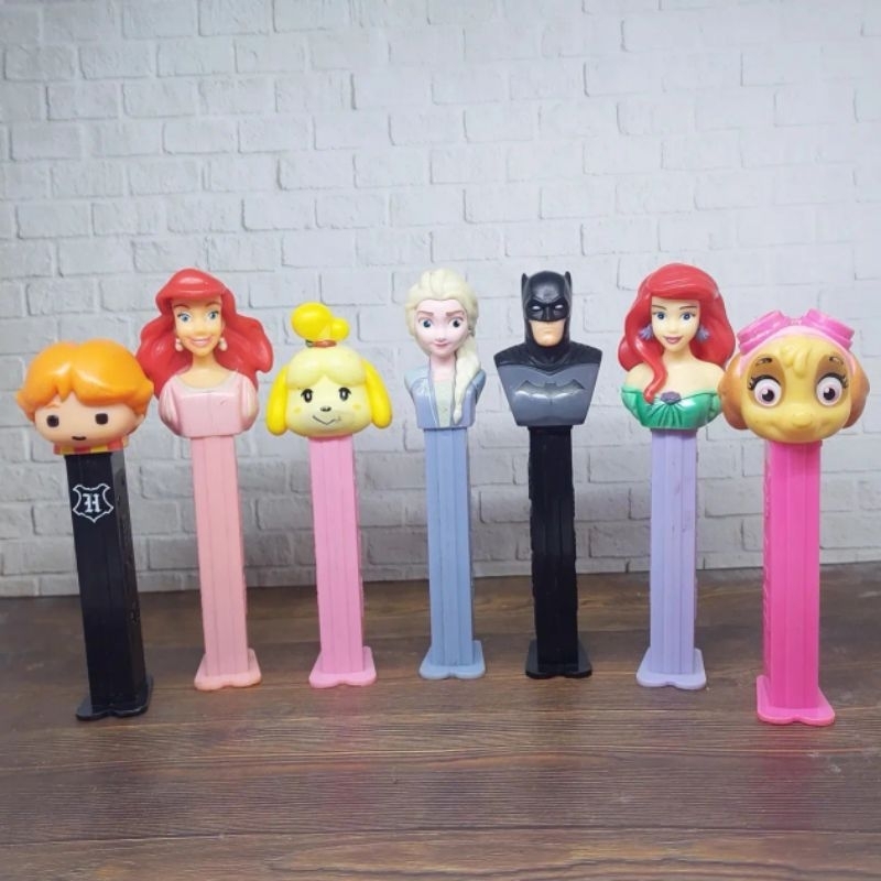 PEZ Candy Dispenser Rare Tempat Permen Figure Ron Weasley, Buzz, Animal Crossing, Elsa Frozen,Batman