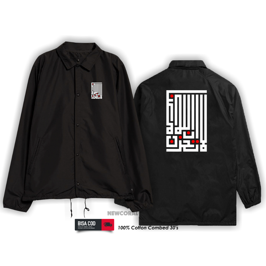Jaket coach Islam / Kaligrafi  waterproof kualitas distro termurah