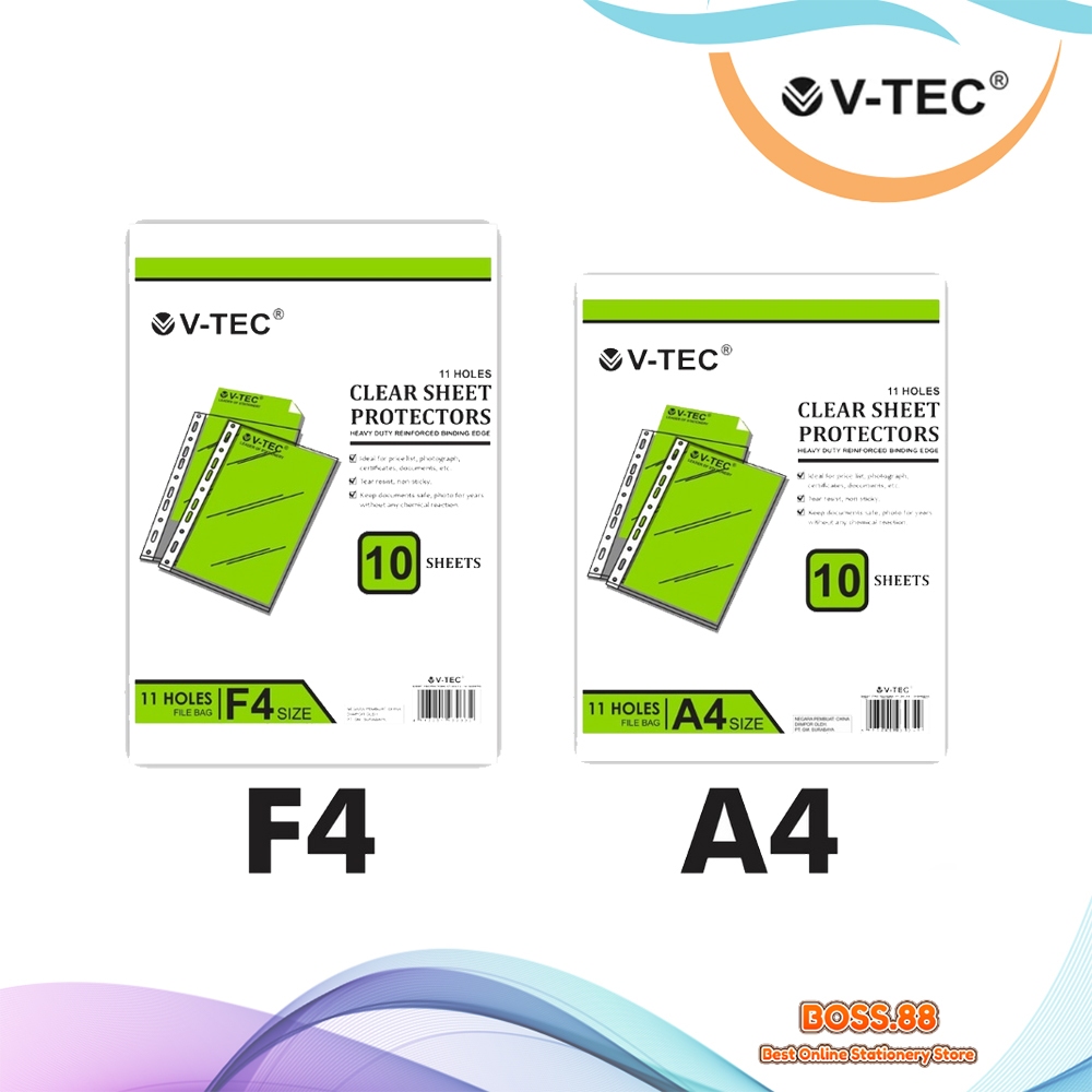 

CLEAR SHEET PROTECTOR V-TEC VT-303 A4 (10'S)