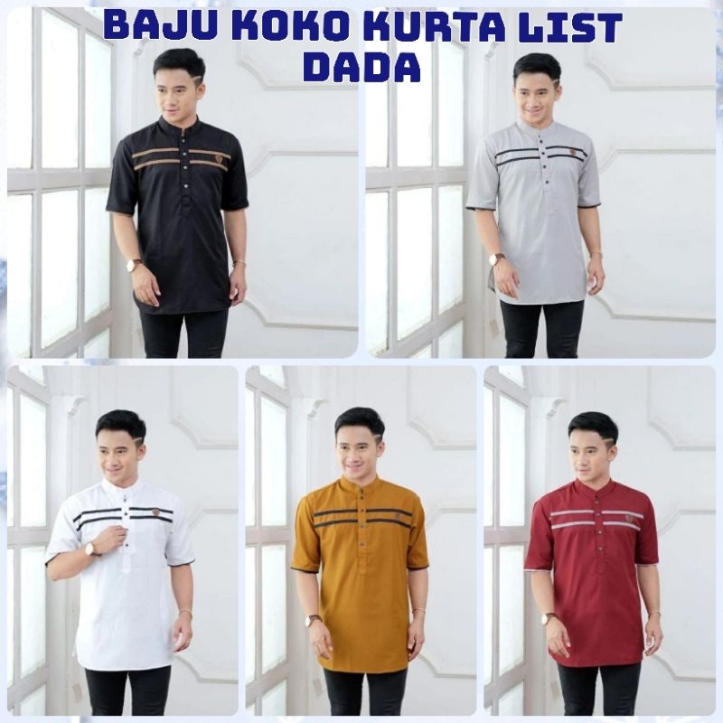 BAJU KOKO KURTA LIST GARIS DUA DADA