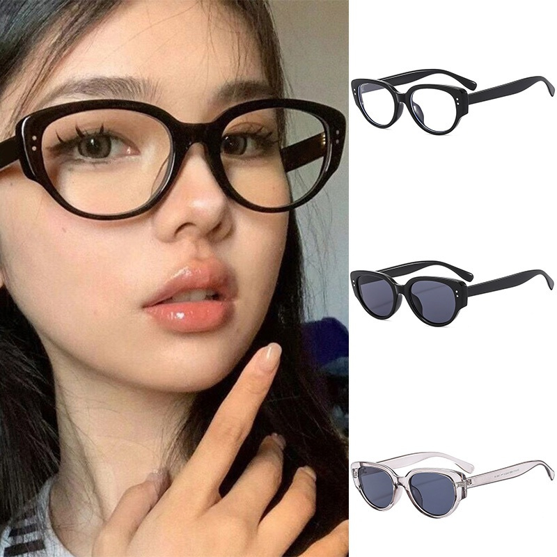 COD⚡Kacamata Hitam Retro Mata Kucing Korea Wanita Dan Pria Anti Uv Pejantan Beras Fashion Bepergian 