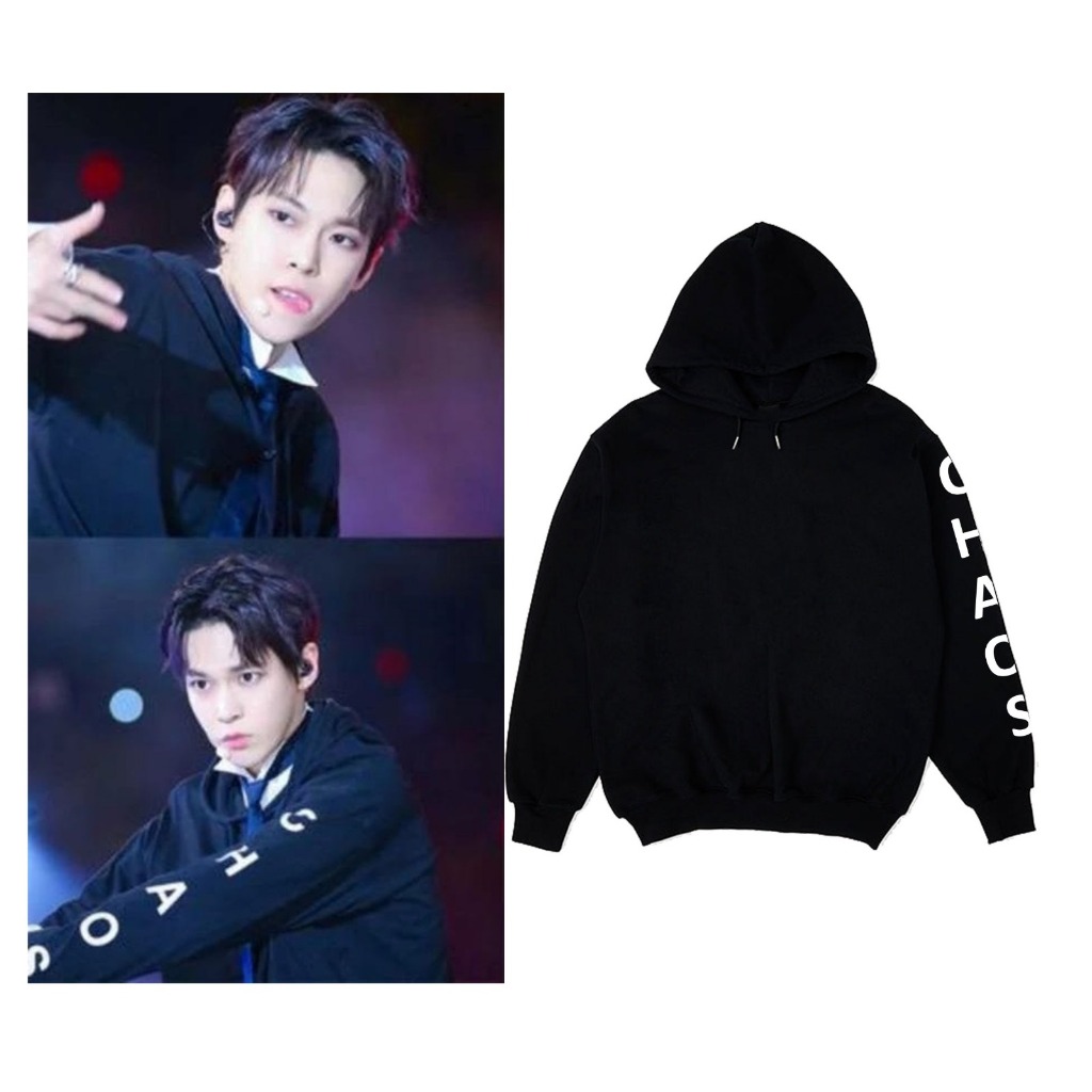 Jaket Hoodie NCT Doyoung CHAOS sablon lengan pria wanita
