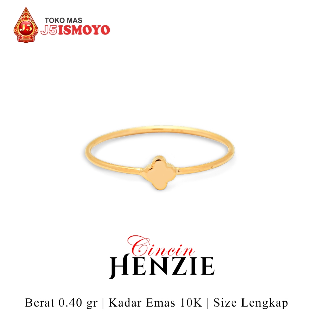 Cincin Emas Asli 10 Karat Henzie J5 Ismoyo