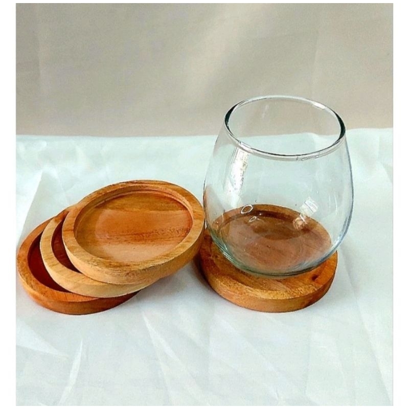 TATAKAN KAYU BULAT CANTIK MULUS UNIK LUCU UNTUK VAS BUNGA & AQUARIUM