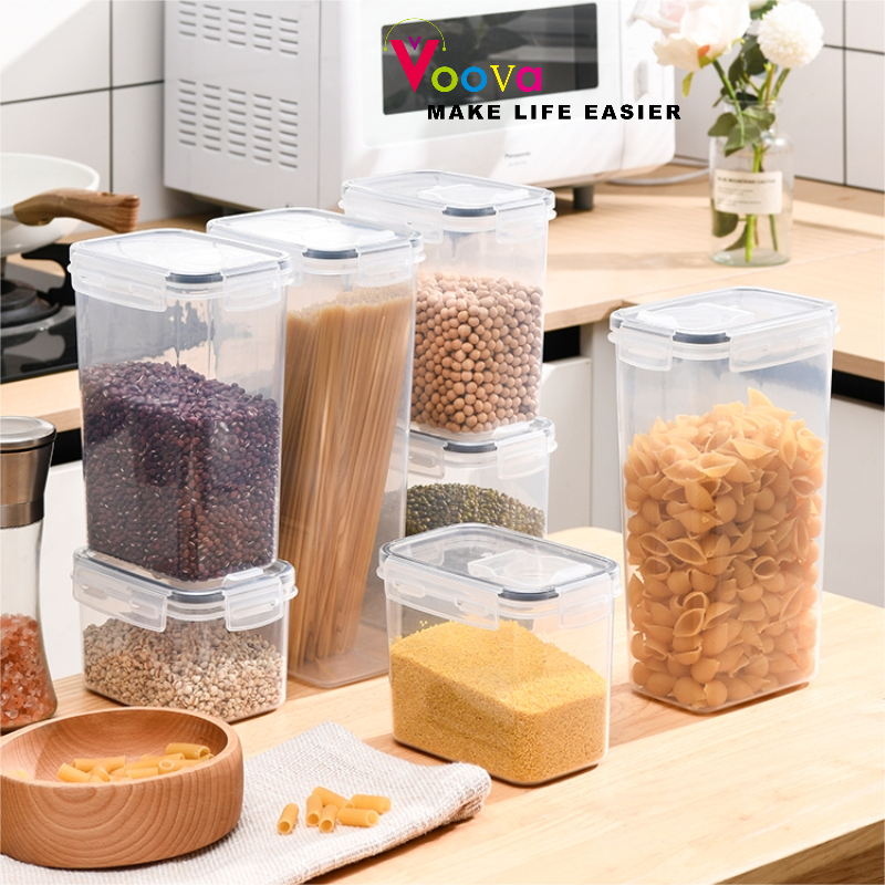 VOOVA Toples Bahan Makanan/ Toples Makanan Transparan Serbaguna / Silicon Food Container Box/Wadah P