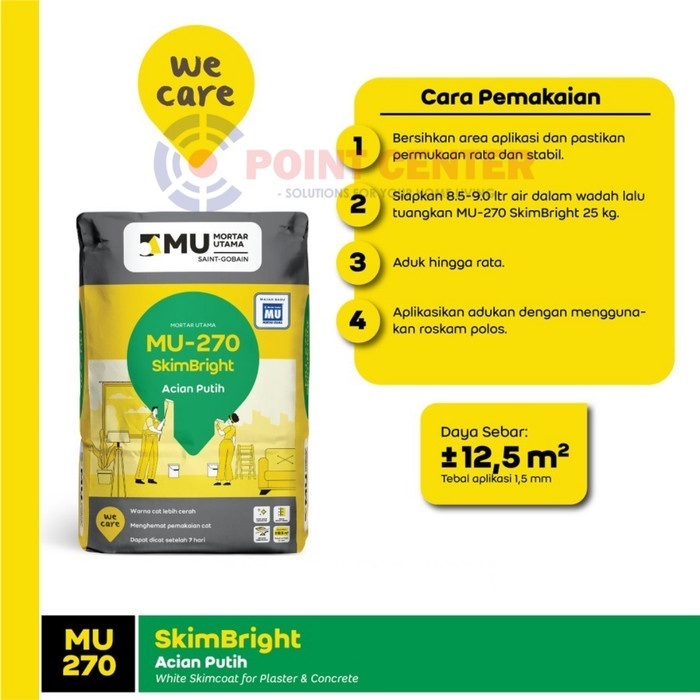 TERLARIS MORTAR UTAMA MU-270 SKIMBRIGHT ACIAN PUTIH 25KG