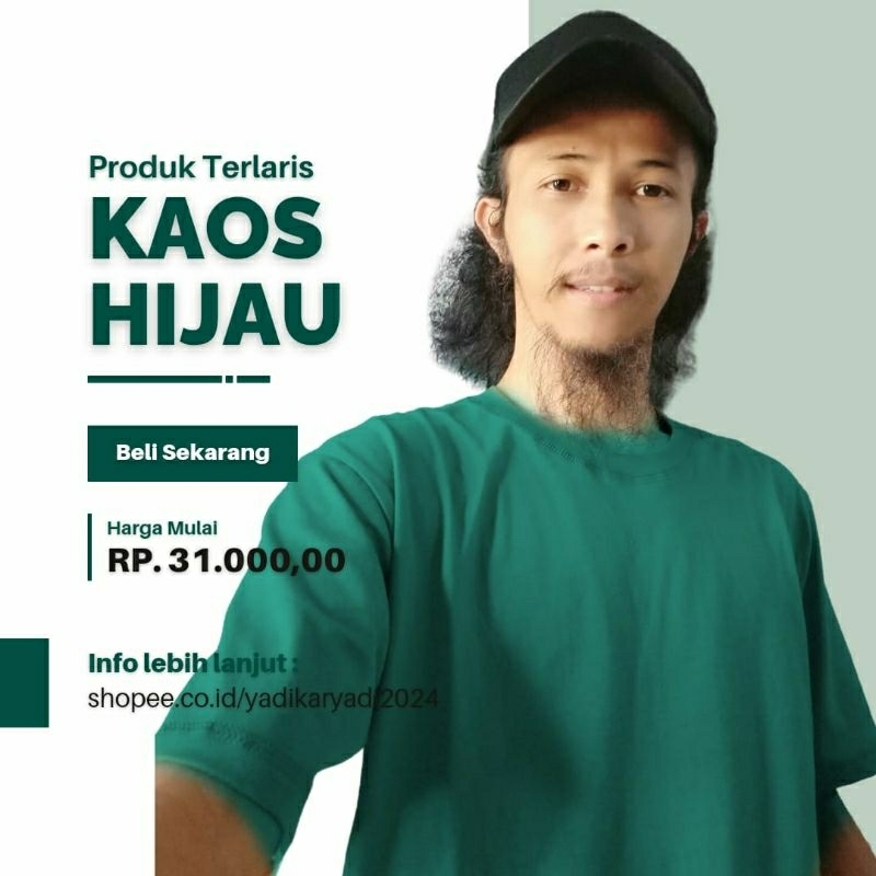 Kaos Polos Hijau Botol