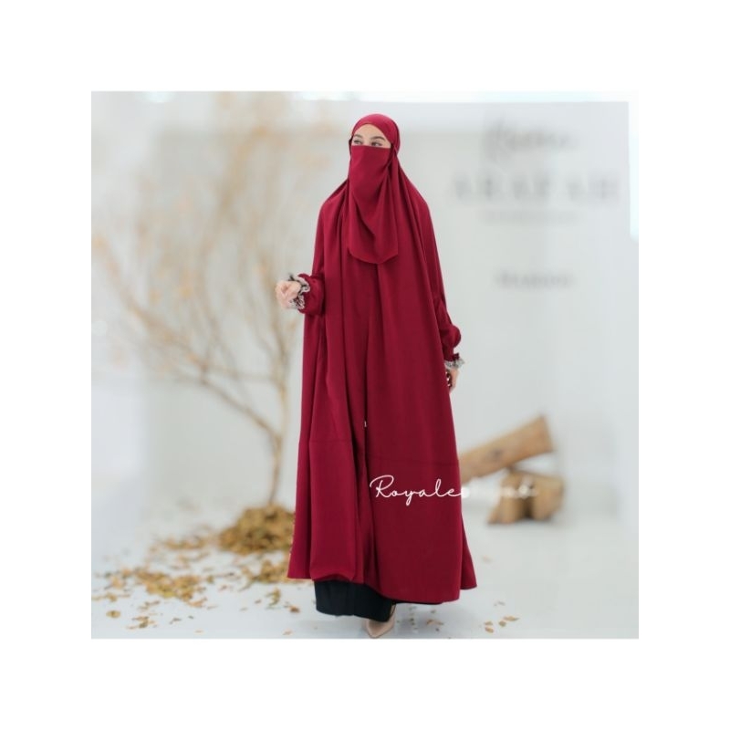 Khimar Overhead/ Floor Khimar/ French Khimar Renda Lengan /Khimar Hijab Lengan Jumbo Bahan Luxury Pr