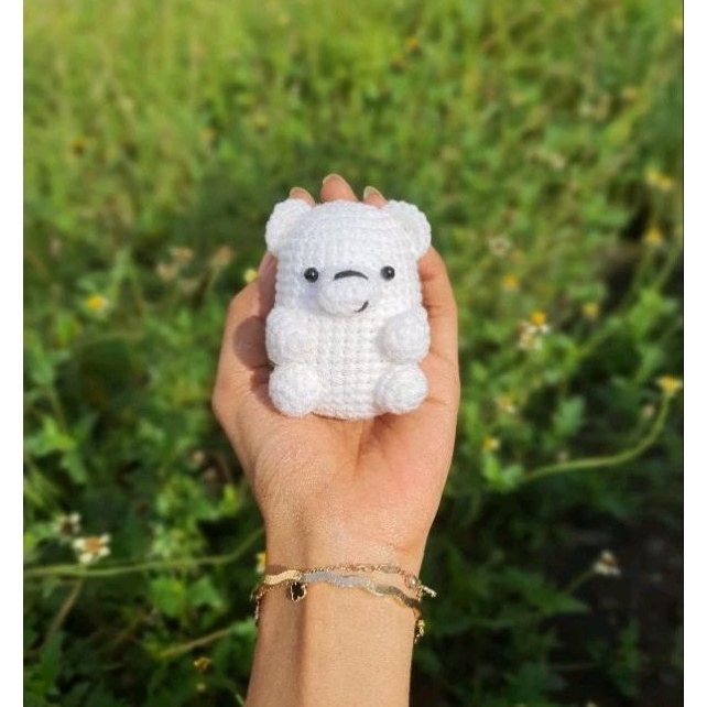 keychain Amigurumi ice bear crochet gantungan kunci boneka rajut beruang es