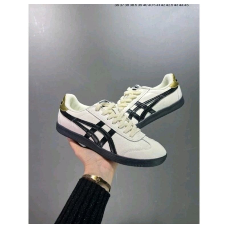 Sepatu Onitsuka Tiger Tokuten Original White Black Gold Free Paperbag