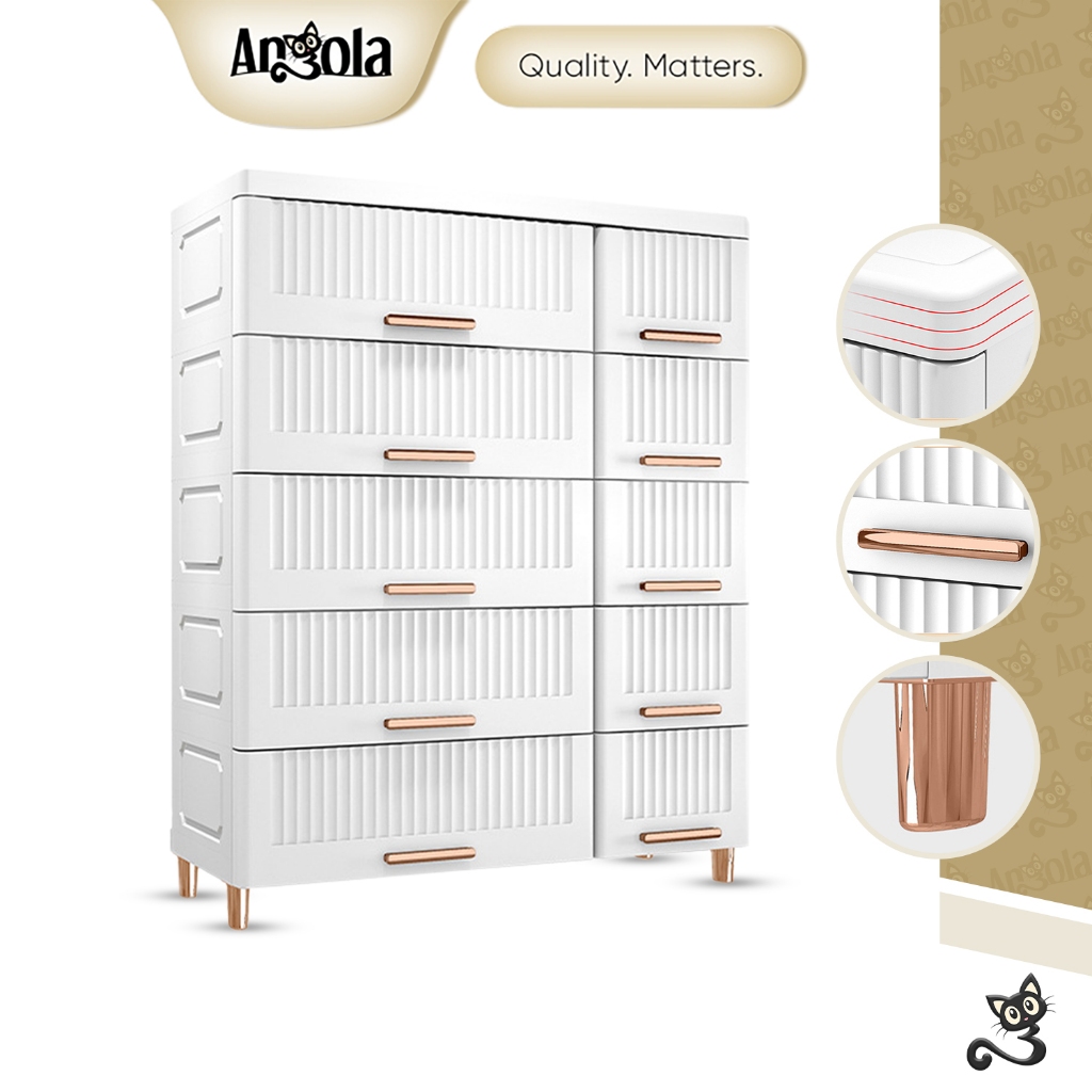 ANGOLA Lemari Pakaian 5 Tingkat Multifungsi C66/C76 Wardrobe Cabinet / Tempat Baju Bayi