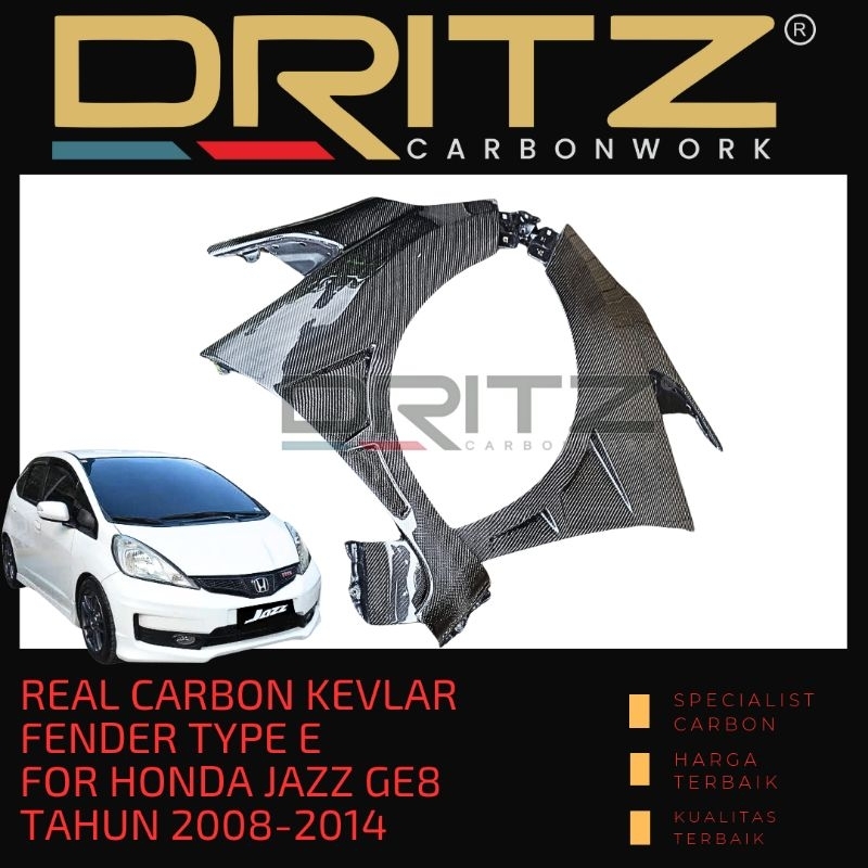 Carbon FENDER E STYLE HONDA JAZZ GE8 FACELIFT / NON FACELIFT Aksesoris Karbon