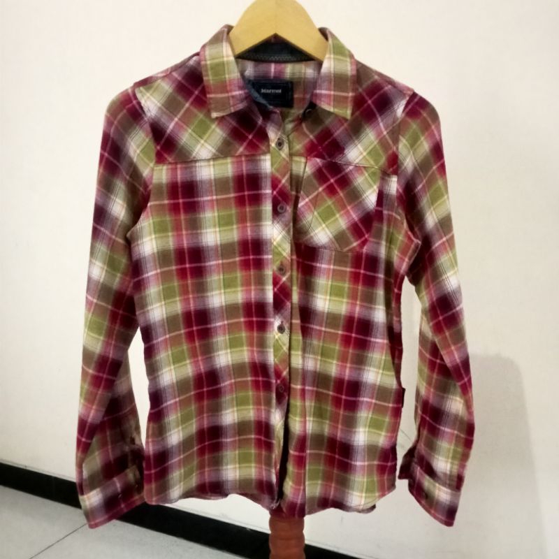 Kemeja Wanita Kotak Flanel Marmot Blouse Atasan Cewek Cewe Preloved