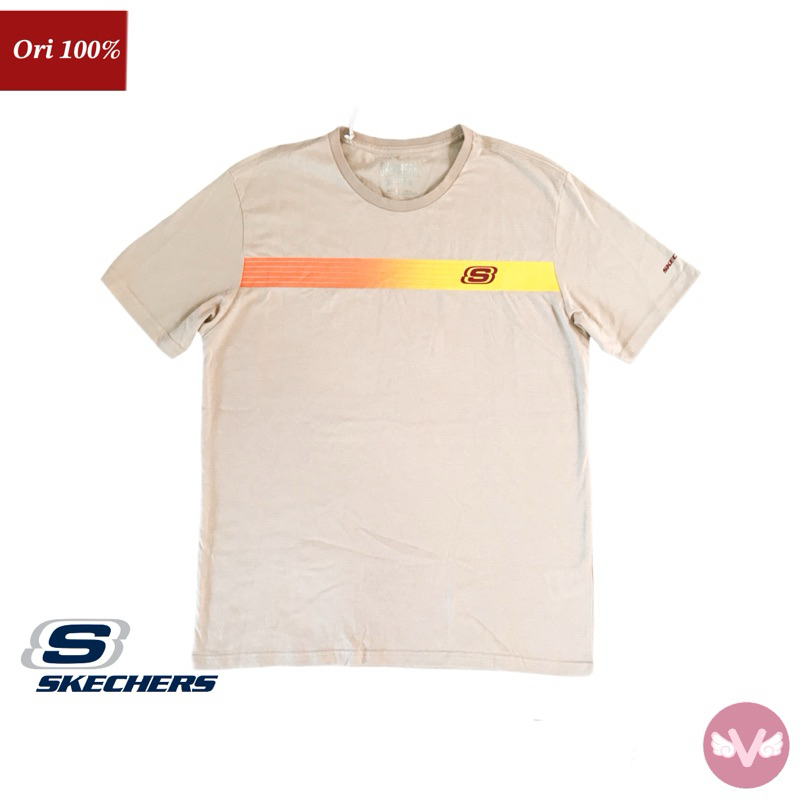 Skechers Men Tshirt Tee Baju kaos Pria Khaki Baju Pria Skechers Original 100% Baju Skechers Original