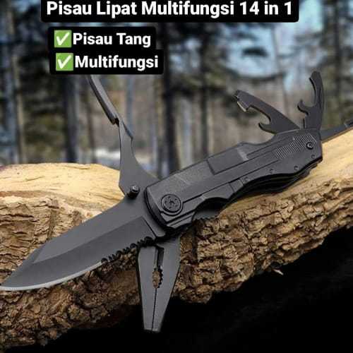 TANG PISAU MULTIFUNGSI 14 IN 1 PISAU LIPAT MULTITOOLS MULTIFUNGSI SURVIVAL EDC