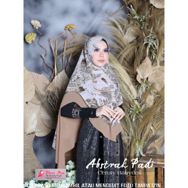 Khimar ceruty printing/original Doa Ibu/Khimar 2 layer pari