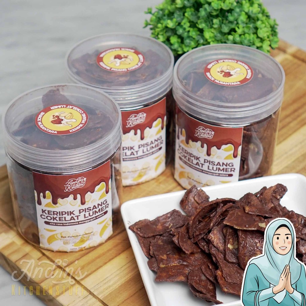 

Keripik Pisang Cokelat Lumer Nusantara - Garing, Cokelatnya lumer banget berat 150 gram