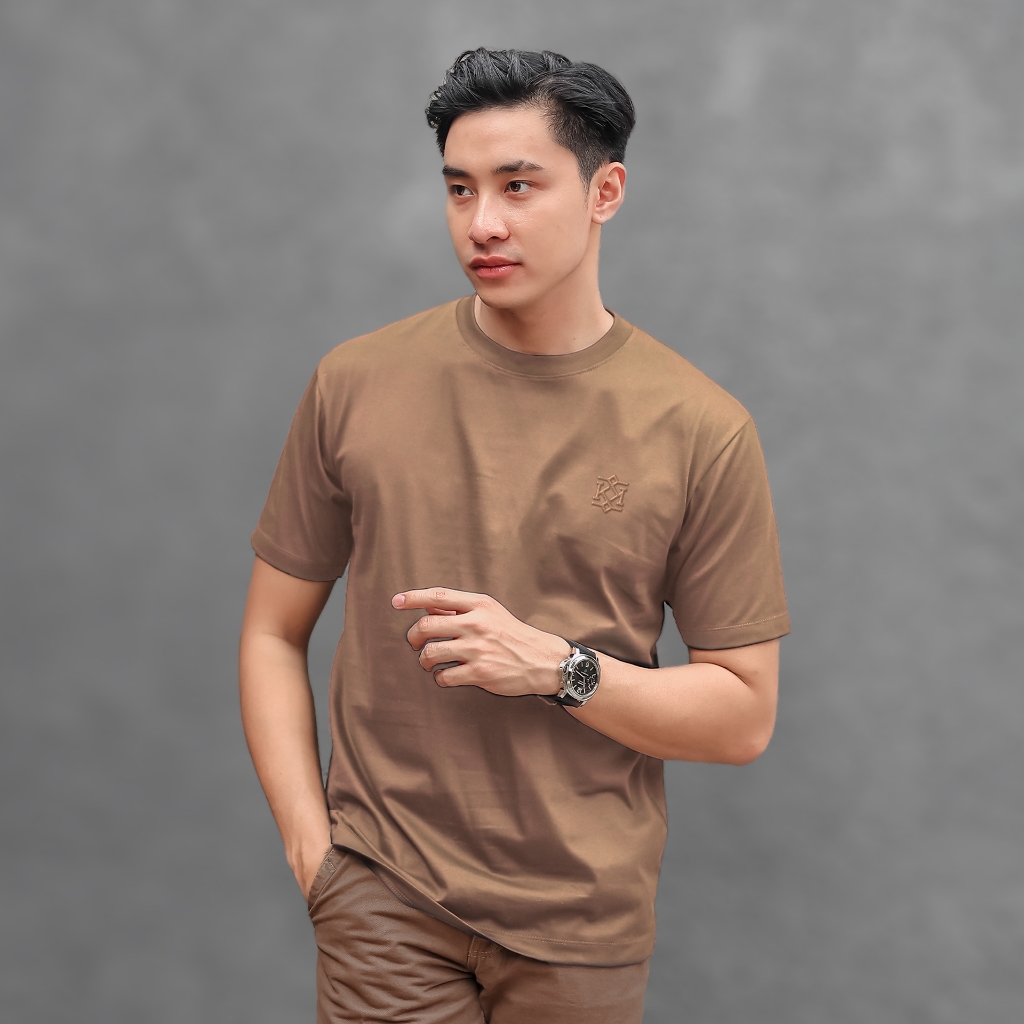 KREST Baju Kaos Basic Coklat Susu Dijon Brown Coksu Signature Logo Regular Tshirt