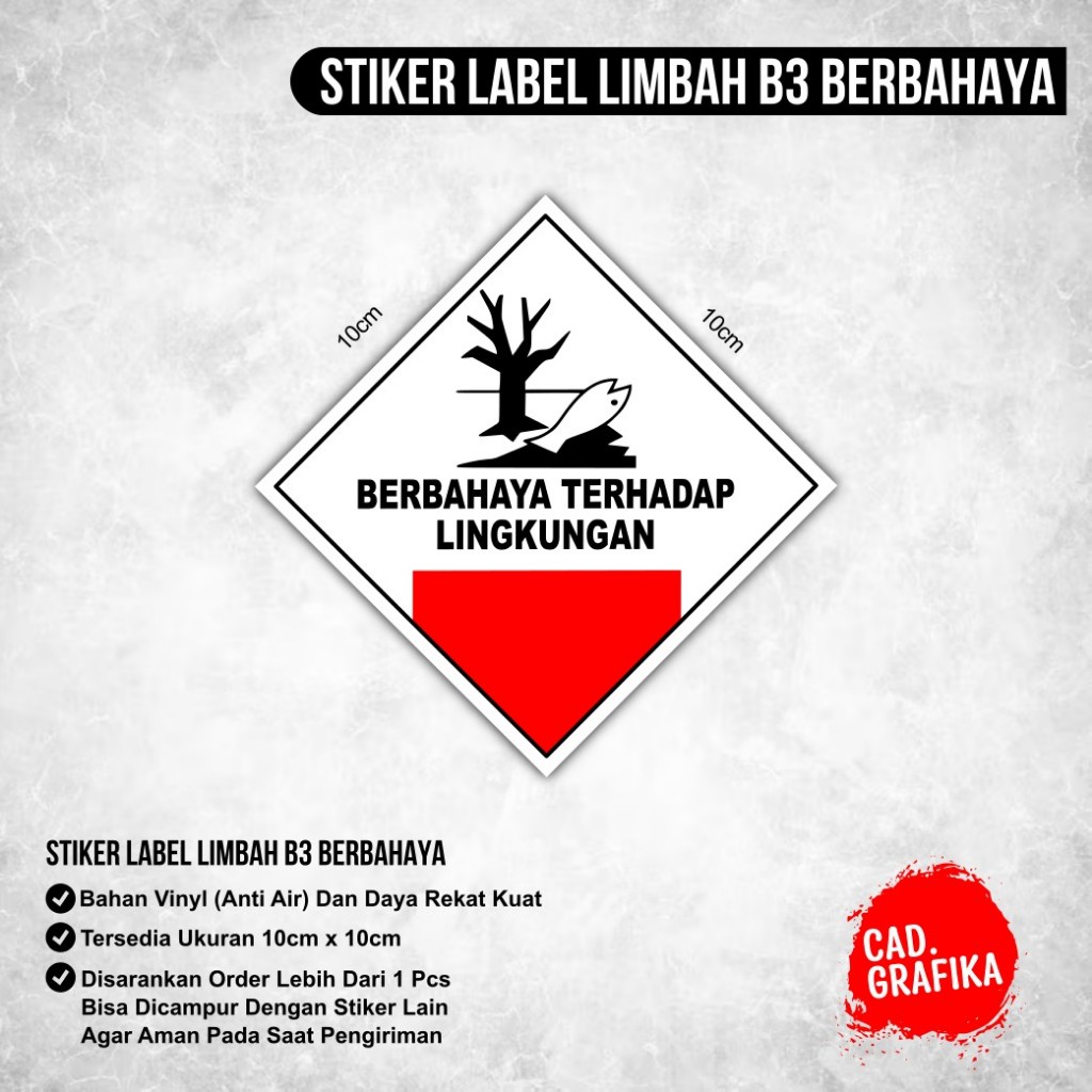 

Stiker Simbol Label K3 Limbah B3 Hazmat Berbahaya Terhadap Lingkungan