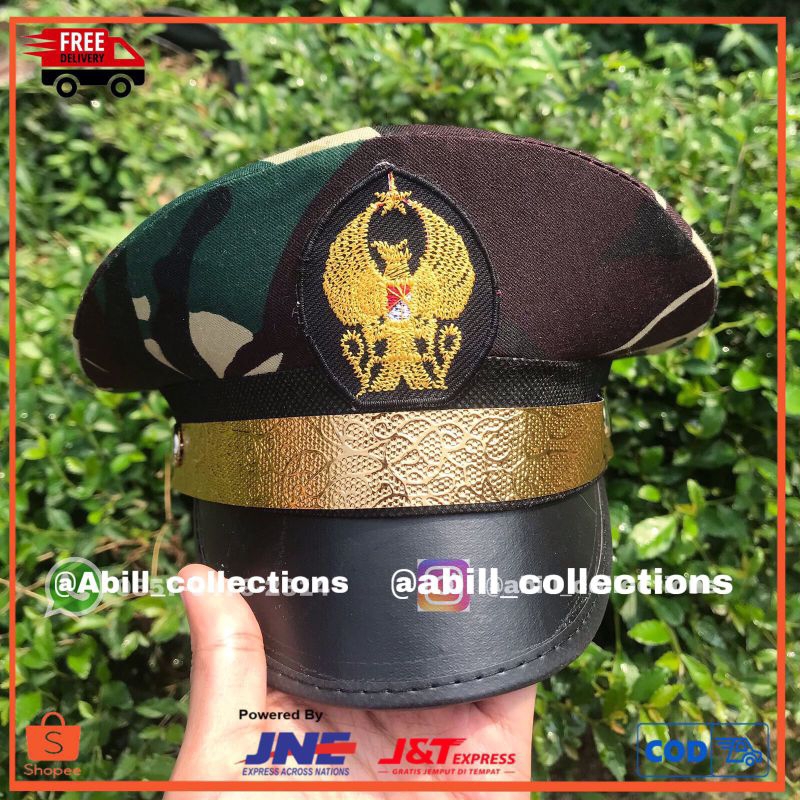 (TERMURAH) TOPI PET TNI LORENG AD ANAK COWO TK/PAUD/TNI AD ARMY